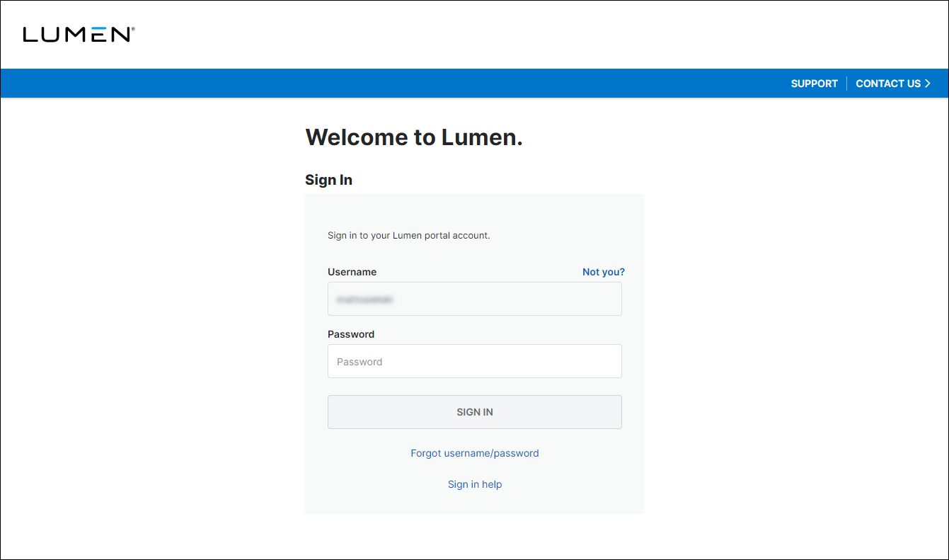 Control Center authentication page (with username added)