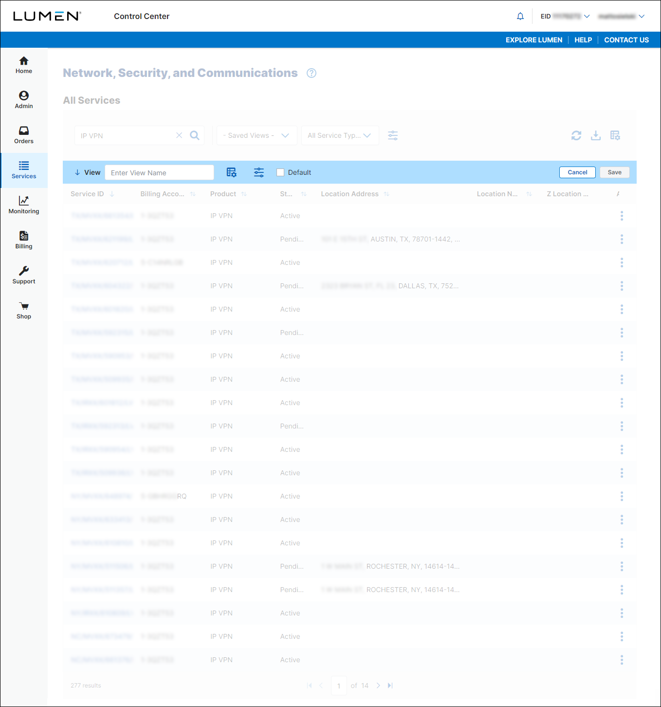 Network, Security, and Communications (Save As View)