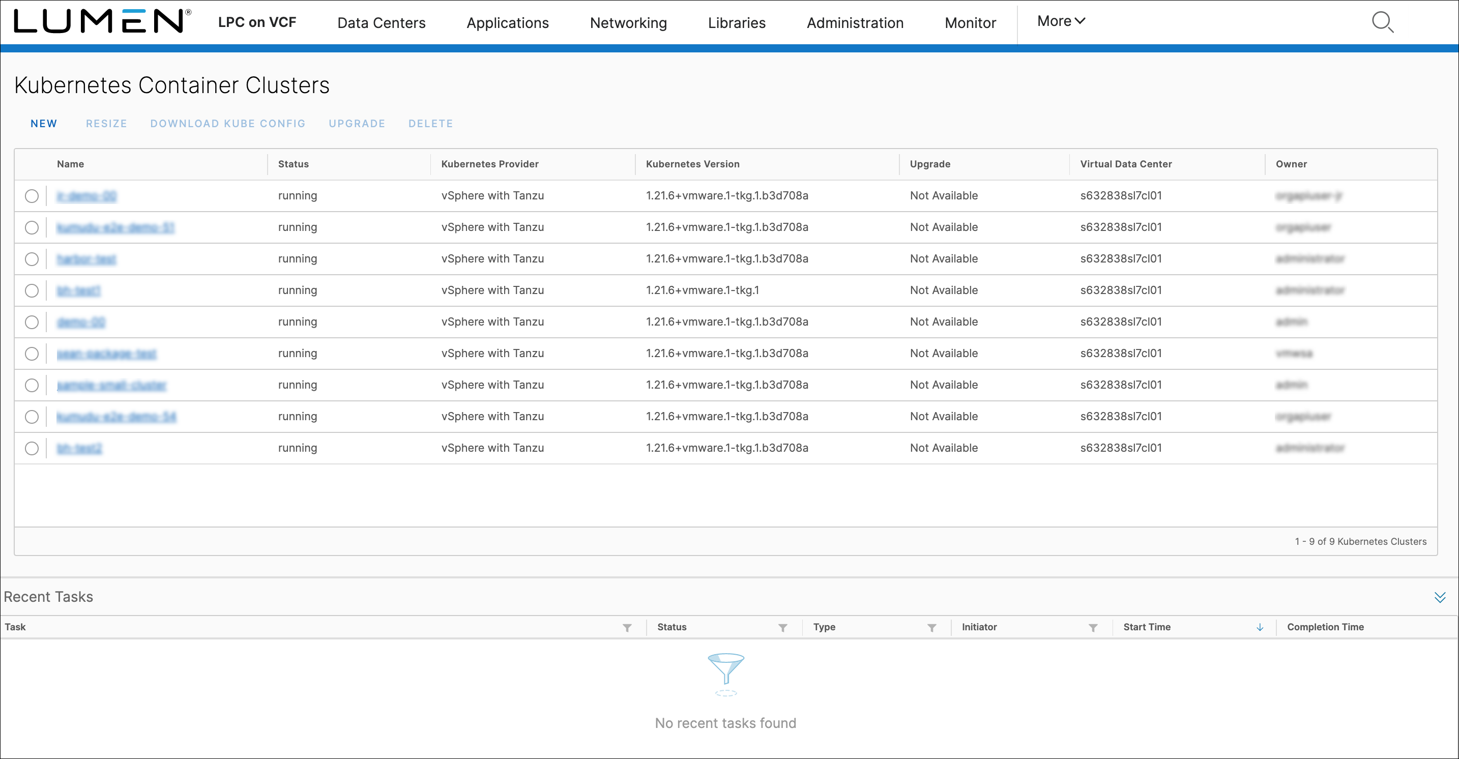 Viewing Kubernetes container clusters