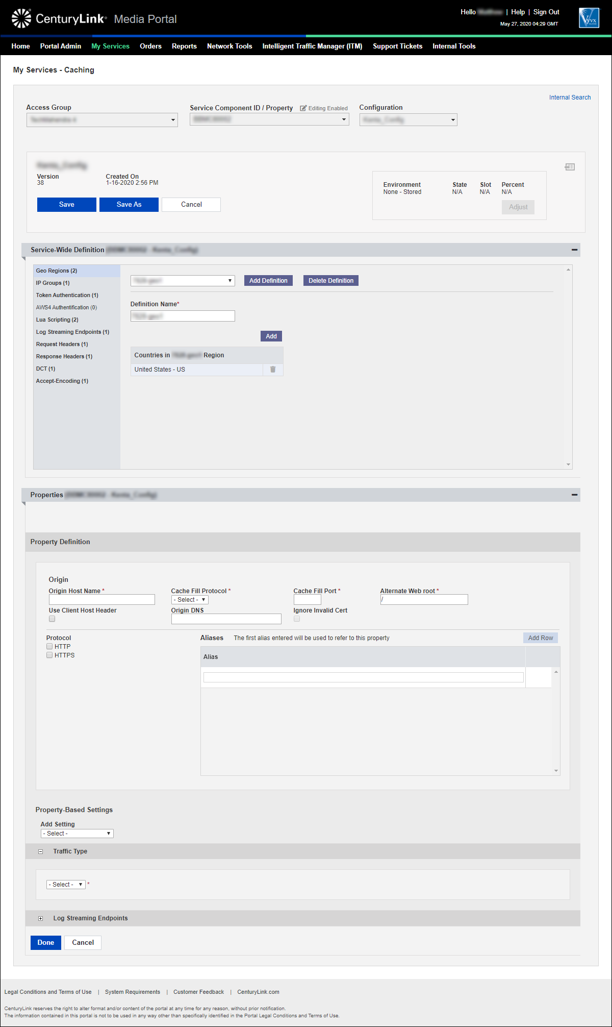 my services caching add configuration add property