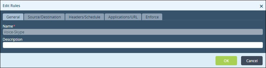 voice traffic use case edit rules general tab