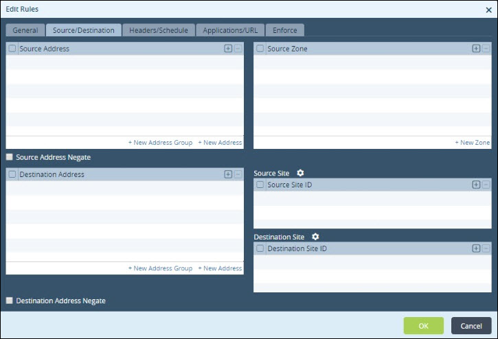 voice traffic use case edit rules source destination tab