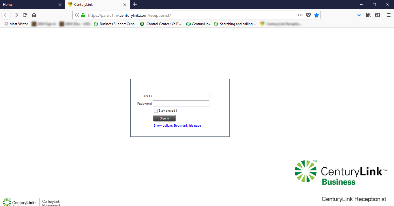 voip receptionist console sign in page